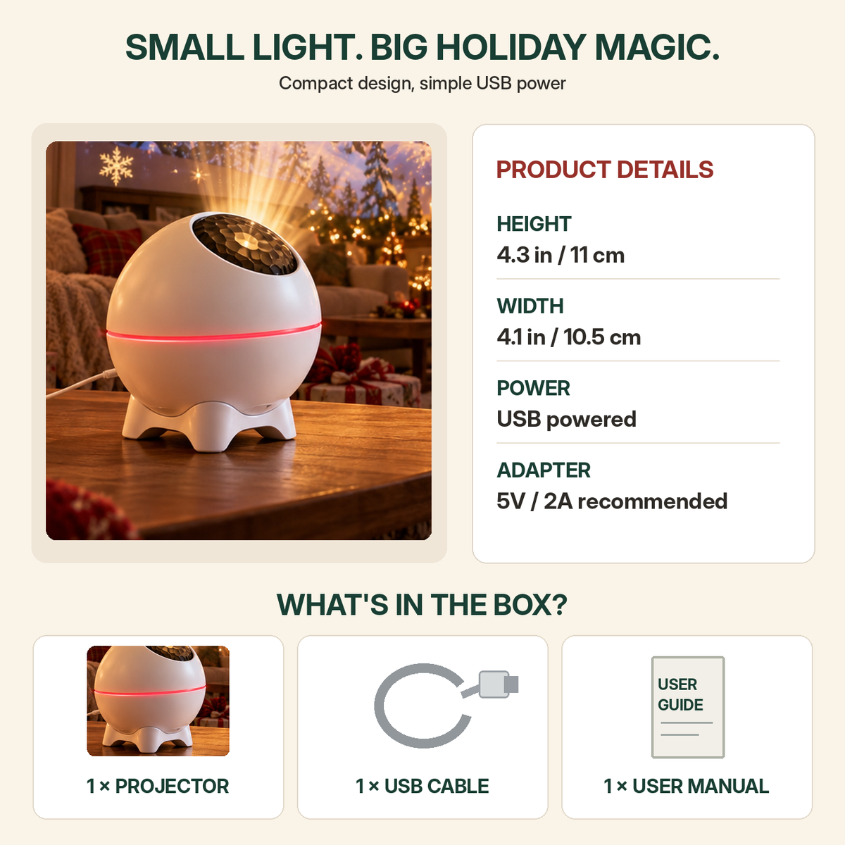 đ Christmas Projection Night Light â Bring Holiday Magic Home