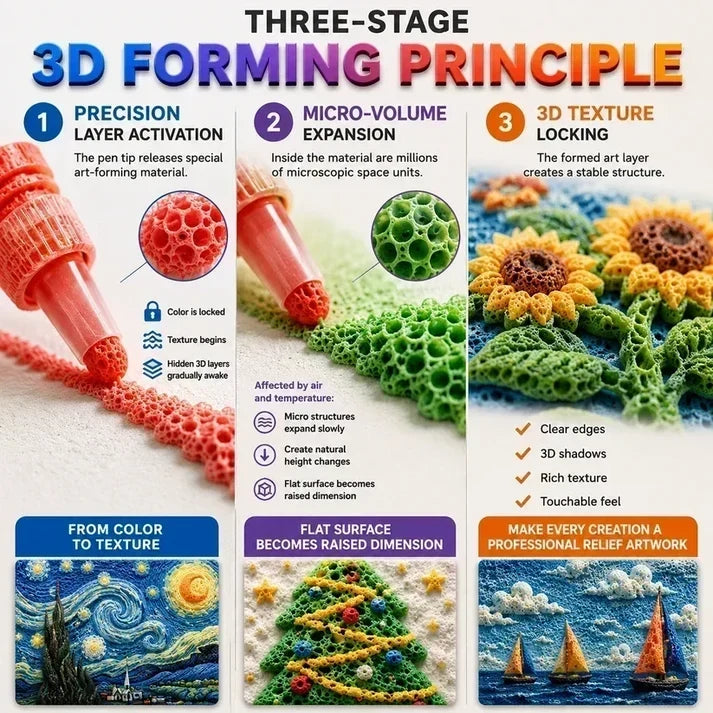 🔥Last Day Buy 1 Get 1🔥3D Printing Magic Puff Pens - Turn Flat Drawings Into Touchable 3D Art