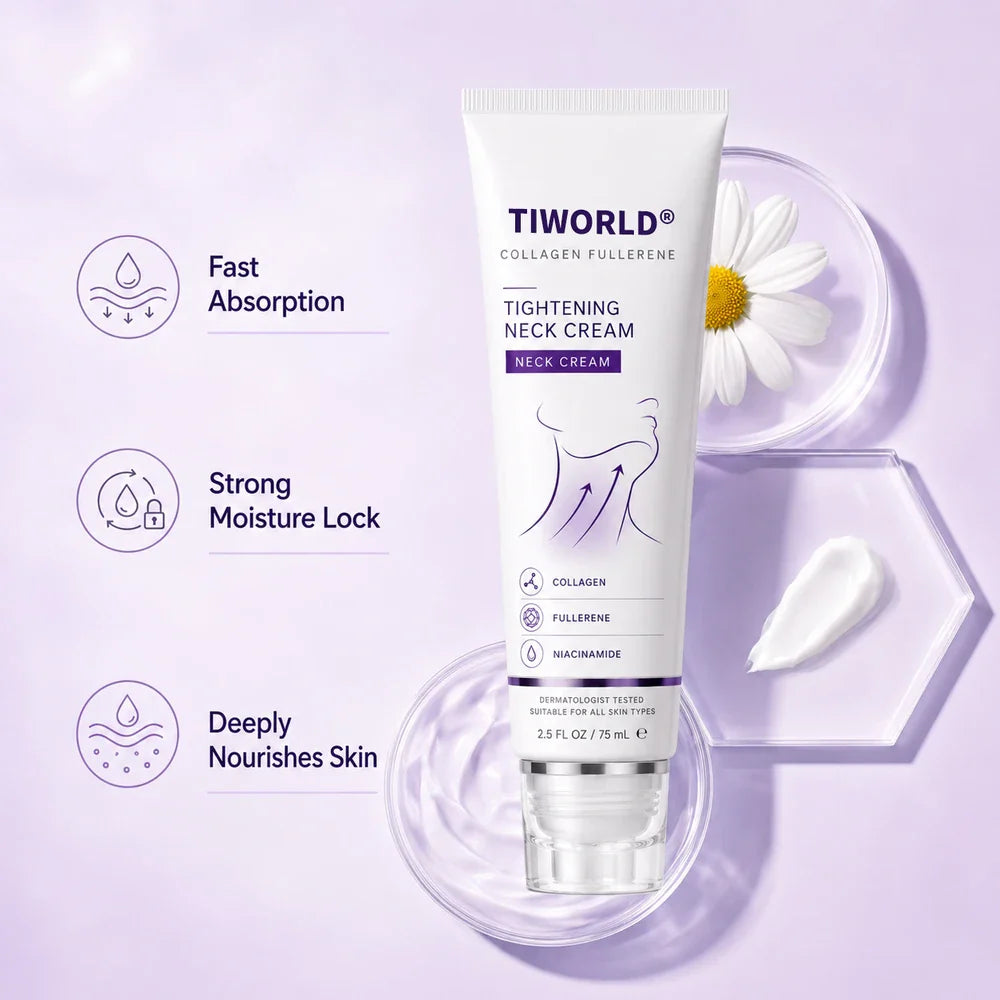 5-Roller Neck Firming Cream – Collagen & Hyaluronic Acid for Smoother, Tighter-Looking Neck Skin