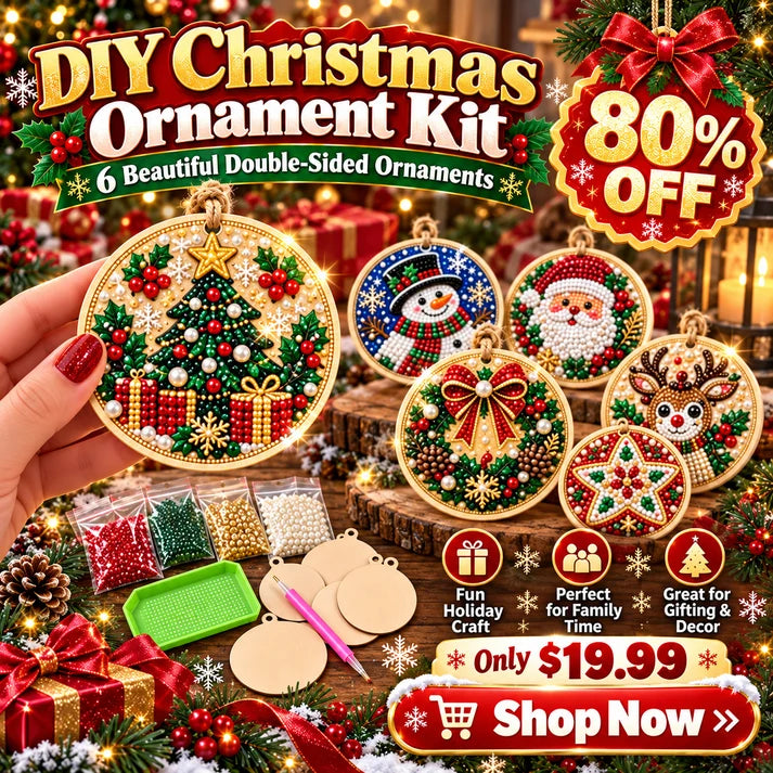 🎄🎄Only $19.99 Last Day Buy 1 Get 1 Free ! ! !🎄Christmas DIY Diamond Painting Ornaments Kit🎅