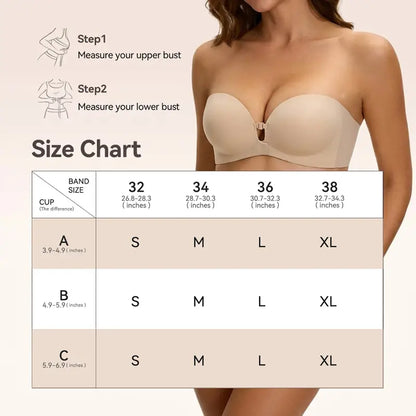 🎄 2026 Black Friday: 70% OFF!💗Women's Strapless Front-Closure Push-Up Bra – Anti-Slip Grip