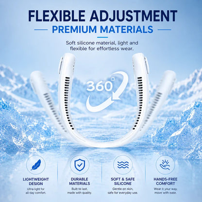 🥳2026 HOT SALE🥳💞50K+ SOLD!🍃💨 50% OFF! Neck Air Conditioner Fan – Ultra‑quiet, 360° rotating, Hands‑free cooling, long battery. 😎🌬️