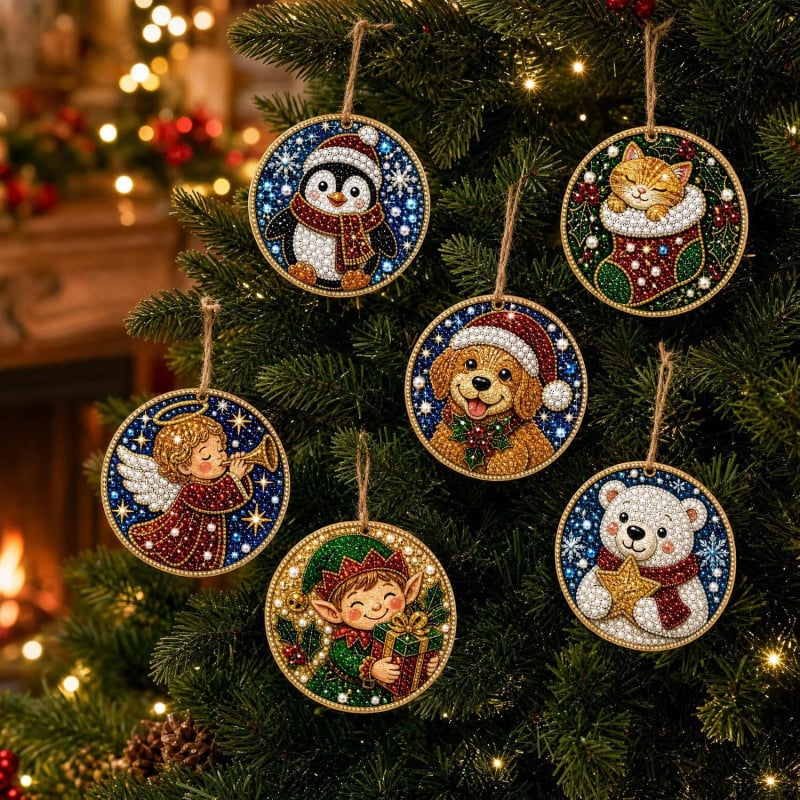 🎄🎄Only $19.99 Last Day Buy 1 Get 1 Free ! ! !🎄Christmas DIY Diamond Painting Ornaments Kit🎅