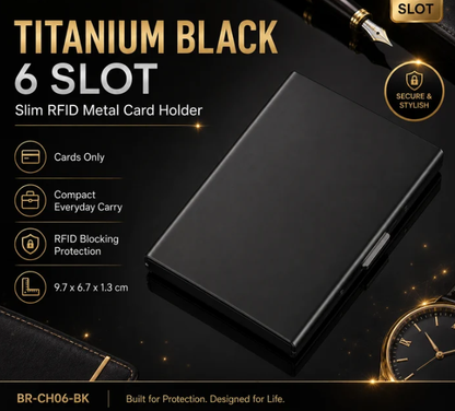 🔒RFID Blocking Stainless Steel Card Holder, Slim Portable Anti‑Theft Metal Credit Card Case