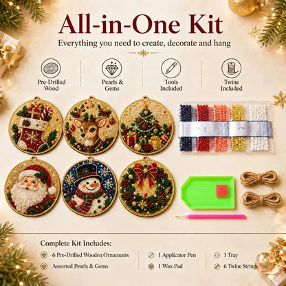 🎄🎄Only $19.99 Last Day Buy 1 Get 1 Free ! ! !🎄Christmas DIY Diamond Painting Ornaments Kit🎅