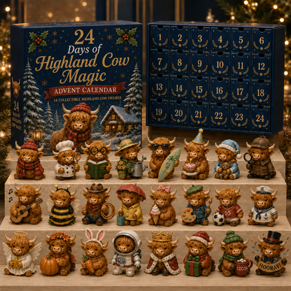 🎁🔥LAST DAY 53% OFF-🐮 24 Days of Highland Cow Advent Calendar