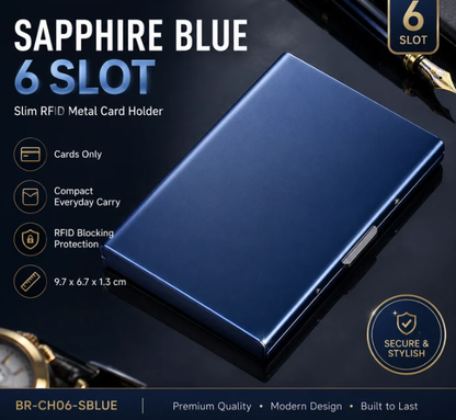 🔒RFID Blocking Stainless Steel Card Holder, Slim Portable Anti‑Theft Metal Credit Card Case