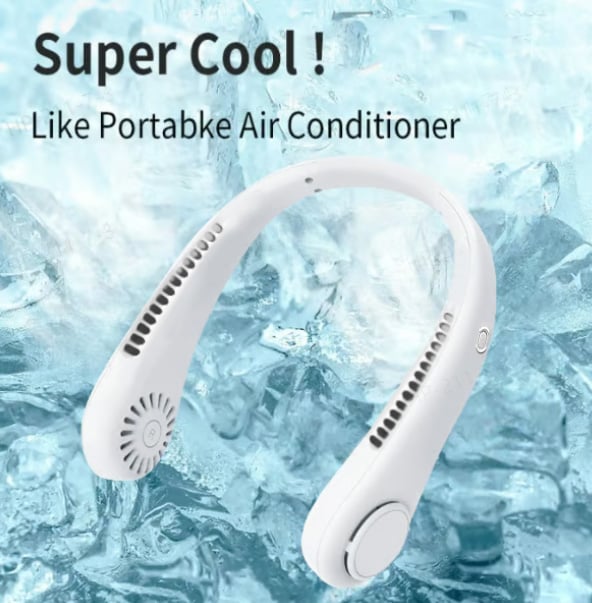 🥳2026 HOT SALE🥳💞50K+ SOLD!🍃💨 50% OFF! Neck Air Conditioner Fan – Ultra‑quiet, 360° rotating, Hands‑free cooling, long battery. 😎🌬️