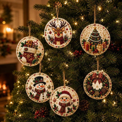 🎄🎄Only $19.99 Last Day Buy 1 Get 1 Free ! ! !🎄Christmas DIY Diamond Painting Ornaments Kit🎅