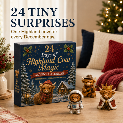 🎁🔥LAST DAY 53% OFF-🐮 24 Days of Highland Cow Advent Calendar