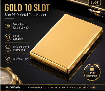 🔒RFID Blocking Stainless Steel Card Holder, Slim Portable Anti‑Theft Metal Credit Card Case