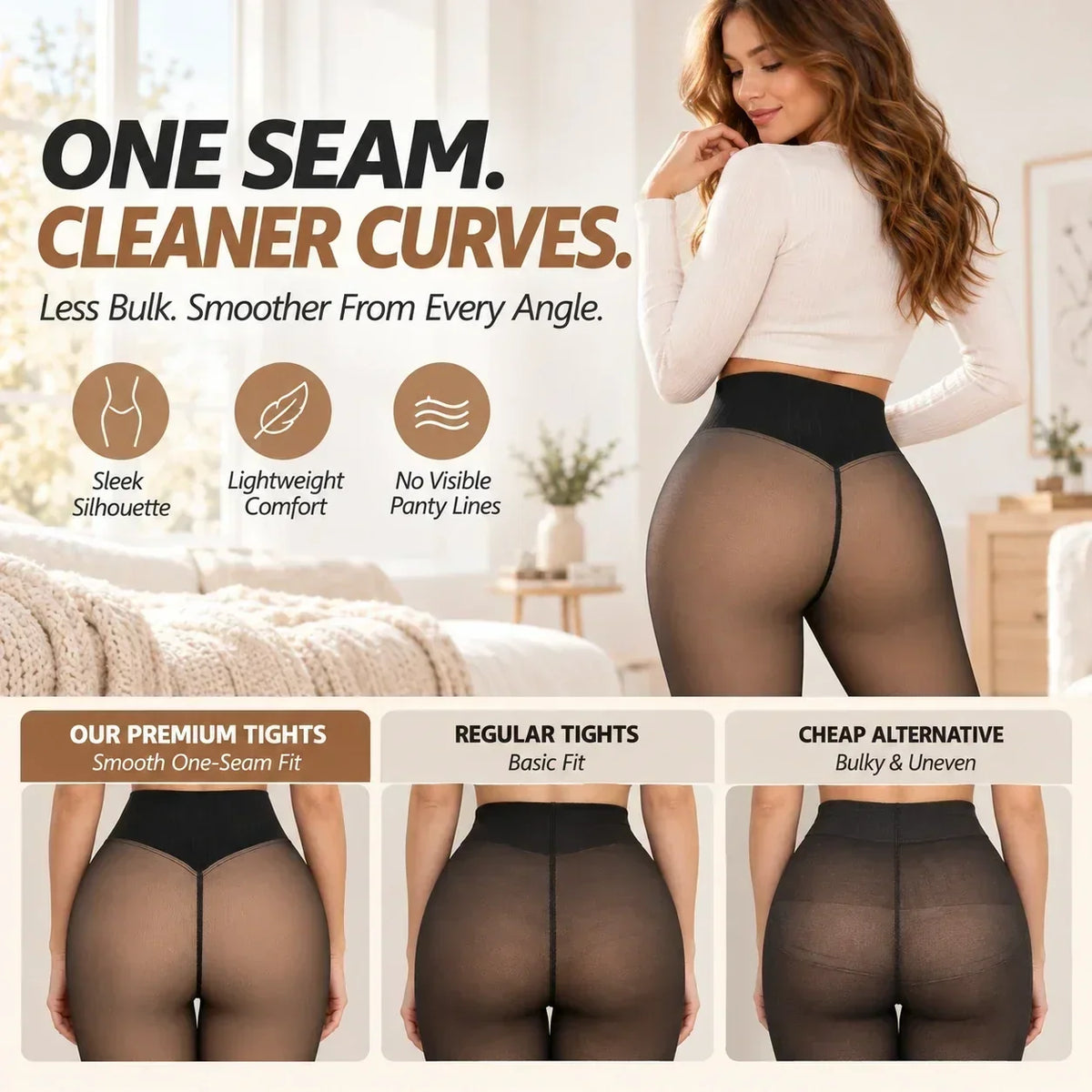 🎃2026 Halloween Special: 80% OFF!👑Sheer-Look Fleece-Lined High-Waist Tights for Winter