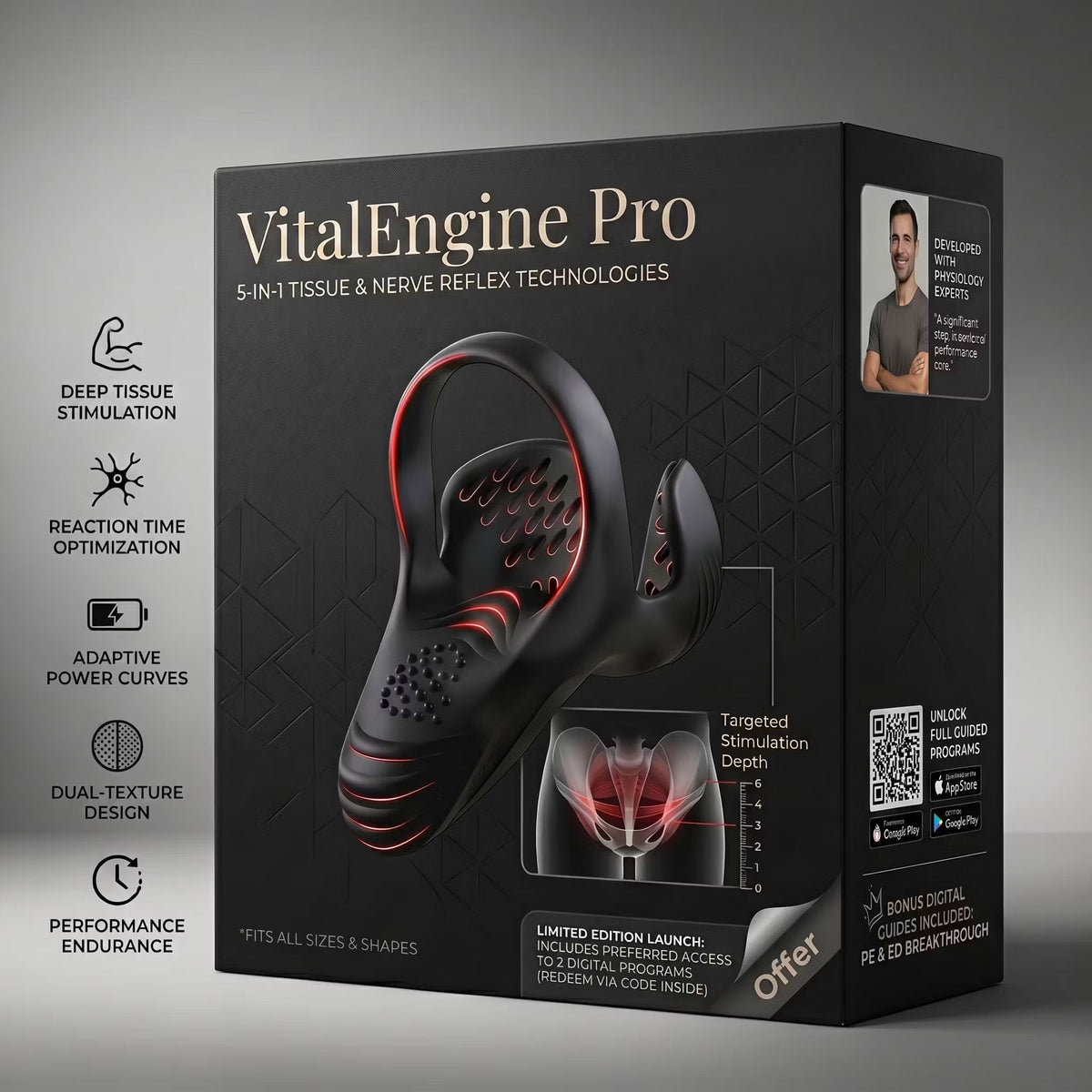 VitalEngine Pro-The #1 5-in-1 at-home trainer that reverses ED &amp; PE with advanced precision