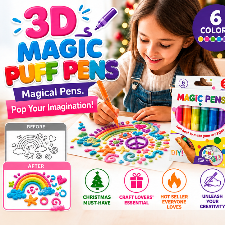 🔥Last Day Buy 1 Get 1🔥3D Printing Magic Puff Pens - Turn Flat Drawings Into Touchable 3D Art