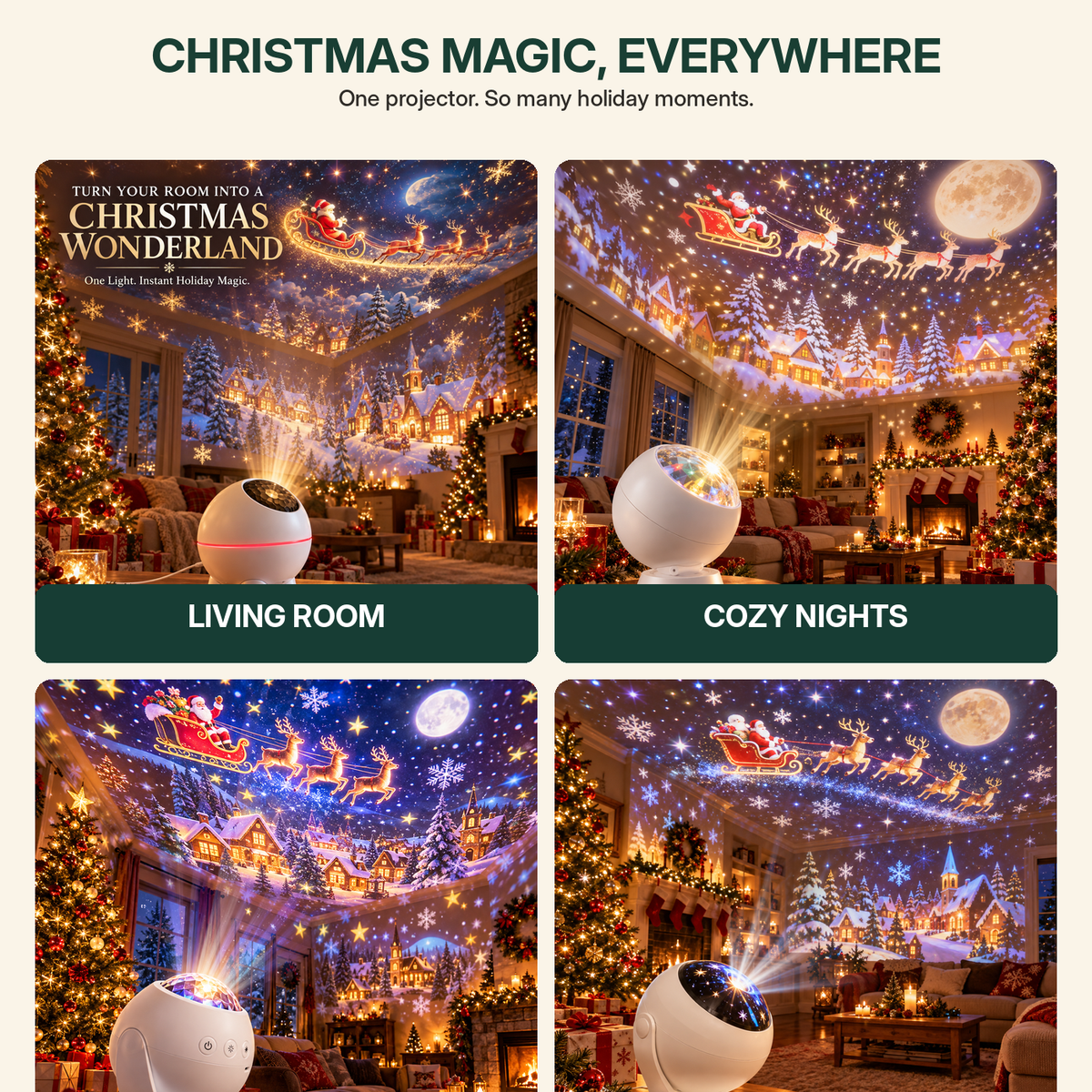 🎄 Christmas Projection Night Light – Bring Holiday Magic Home