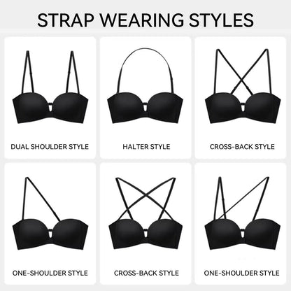 🎄 2026 Black Friday: 70% OFF!💗Women's Strapless Front-Closure Push-Up Bra – Anti-Slip Grip