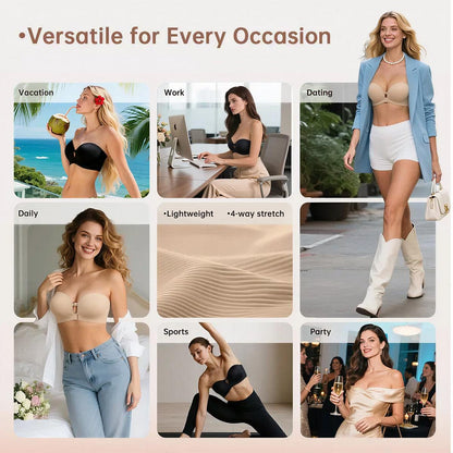 🎄 2026 Black Friday: 70% OFF!💗Women's Strapless Front-Closure Push-Up Bra – Anti-Slip Grip